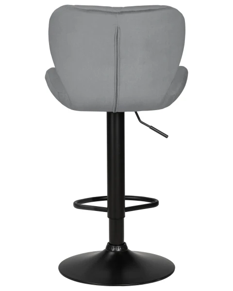 Стул барный DOBRIN BARNY BLACK, серый велюр (MJ9-75) для кафе, ресторанов и кухни