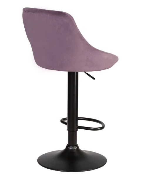 Стул барный DOBRIN LOGAN BLACK, пудрово-сиреневый велюр (MJ9-52) для кафе, ресторанов и кухни