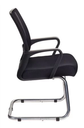 Конференц кресла - Кресло Бюрократ MC-209 черный TW-01 TW-11 сетка/ткань полозья металл хром