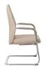 Конференц кресла - Кресло Бюрократ _JONS-LOW-V бежевый кожа низк.спин. полозья металл хром