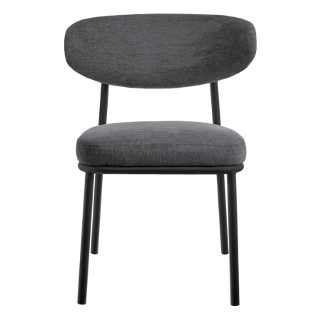 Купить Стул Lucas 2 серый шенилл с чёрными ножками по низкой цене