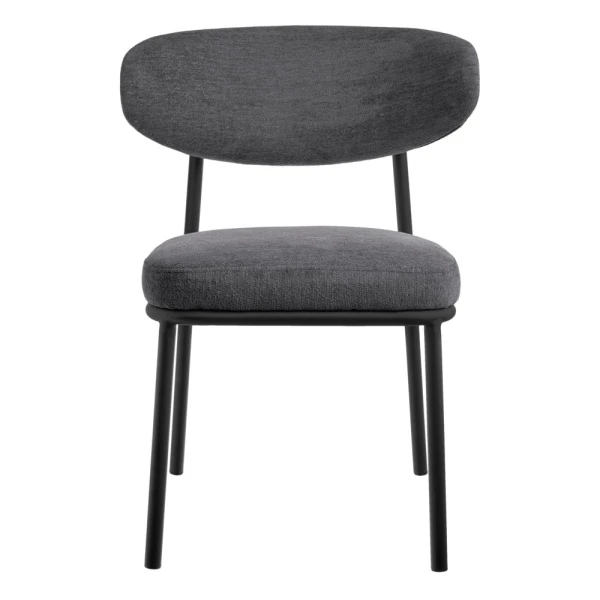 Купить Стул Lucas 2 серый шенилл с чёрными ножками по низкой цене