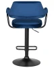 Купить Стул барный DOBRIN CHARLY BLACK, синий велюр (MJ9-117) по выгодной цене для кафе, ресторанов и кухни