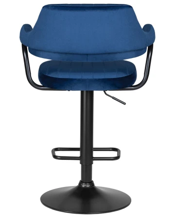 Купить Стул барный DOBRIN CHARLY BLACK, синий велюр (MJ9-117) по выгодной цене для кафе, ресторанов и кухни