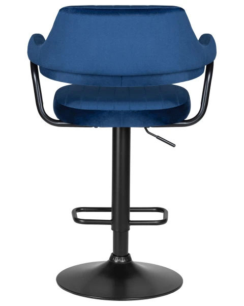 Стул барный DOBRIN CHARLY BLACK, синий велюр (MJ9-117) для кафе, ресторанов и кухни