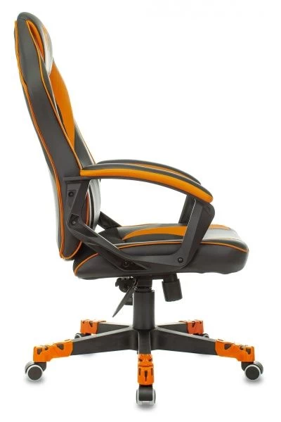 Кресло игровое Zombie GAME 16 черный/оранжевый текстиль/эко.кожа крестов. пластик