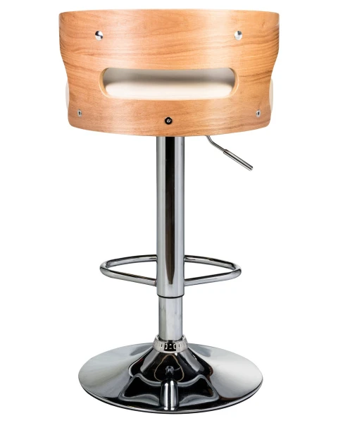 Стул барный DOBRIN FRED, натуральное дерево, кремовый для кафе, ресторанов и кухни