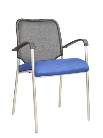 Офисный стул Amigo ARM (Амиго) сильвер (Ткань-сетка Черный) для посетителей и сотрудников фото