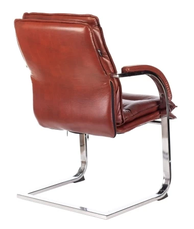 Конференц кресла - Кресло Бюрократ T-9927SL-LOW-V светло-коричневый Leather Eichel кожа низк.спин. полозья металл хром