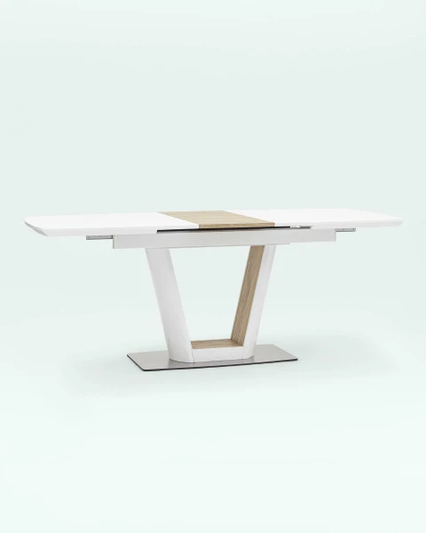 Купить Стол обеденный Атланта раскладной 160-200*90 глянцевый белый по низкой цене