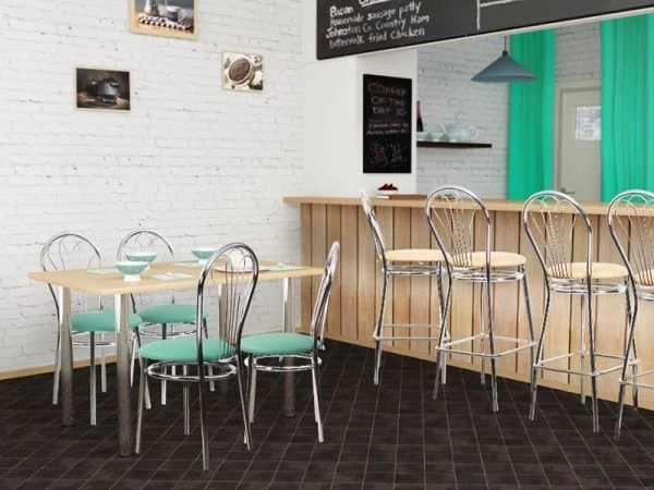 Купить Стул VENUS (Венус) хром Nowystyl (Искусственная кожа V 14 черный) по низкой цене