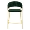 Купить Стул полубарный Turin зеленый с золотыми ножками по выгодной цене для кафе, ресторанов и кухни
