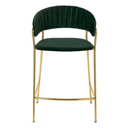 Купить Стул полубарный Turin зеленый с золотыми ножками по выгодной цене для кафе, ресторанов и кухни