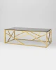 Купить Журнальный стол 120*60 АРТ ДЕКО стекло smoke сталь золото по низкой цене