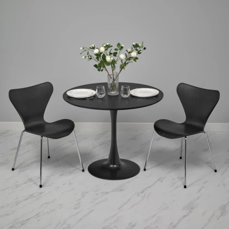 Купить Стул Seven Style чёрный с хромированными ножками по низкой цене