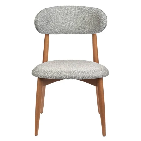 Купить Стул Lucas светло-серый букле с ножками цвета орех по низкой цене