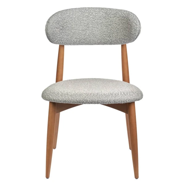 Купить Стул Lucas светло-серый букле с ножками цвета орех по низкой цене