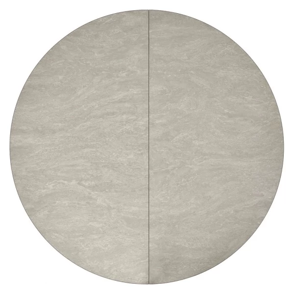 Купить Стол Rudolf круглый раскладной 100-130x100x75см, Бетон слюда, чёрный по низкой цене