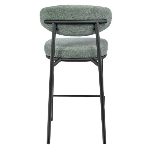 Стул полубарный Lucas 2 шалфей шенилл с чёрными ножками для кафе, ресторанов и кухни