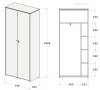 Купить Гардероб Апекс 798х400х1869 Орех Монтана/Черный по низкой цене
