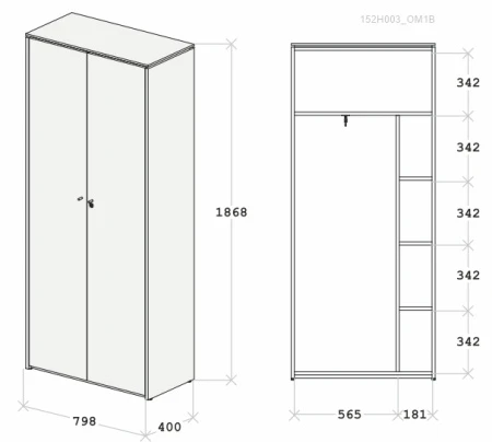 Купить Гардероб Апекс 798х400х1869 Орех Монтана/Черный по низкой цене