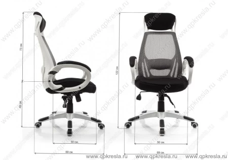 Кресло руководителя 109BL белый пластик/черная сетка
