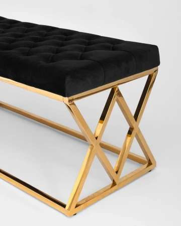 Купить Банкетка ИНСИГНИЯ черная велюр в интернет-магазине КупиКресла.ру