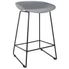 Купить Стул полубарный Neo серый с чёрными ножками по выгодной цене для кафе, ресторанов и кухни