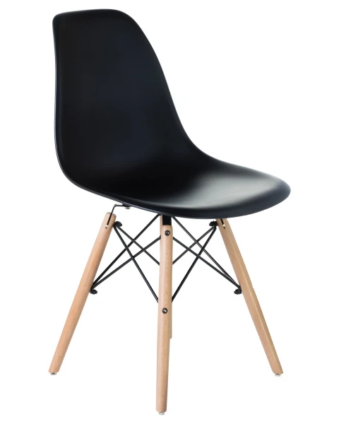 Купить Набор 4 шт Стул обеденный DOBRIN DSW, ножки светлый бук, цвет чёрный (B-03) по низкой цене