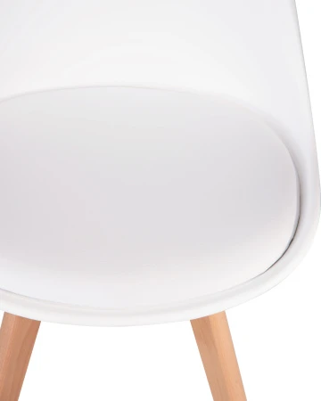 Купить Стул обеденный DOBRIN JERRY SOFT, ножки светлый бук, цвет сиденья белый (W-02) по низкой цене