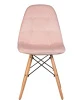 Купить Стул обеденный DOBRIN BENNET, ножки светлый бук, пудрово-розовый велюр (HLR-39) по низкой цене