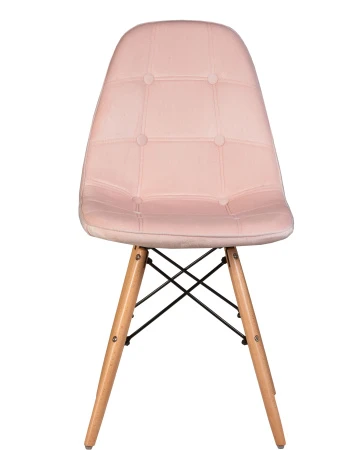 Купить Стул обеденный DOBRIN BENNET, ножки светлый бук, пудрово-розовый велюр (HLR-39) по низкой цене
