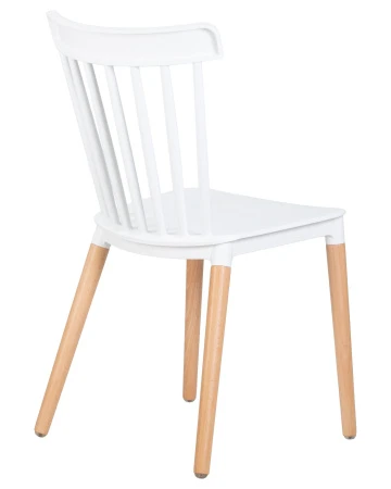 Купить Набор 4 шт Стул обеденный DOBRIN THEO, ножки светлый бук, цвет белый (W-02) в интернет-магазине КупиКресла.ру