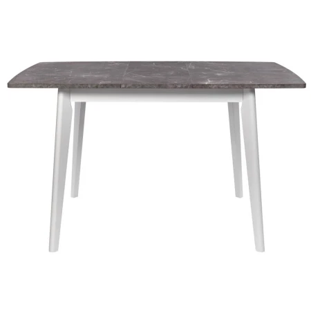 Купить Стол Oslo раскладной 120-160x80x76см, Мрамор Сиена, белый по низкой цене