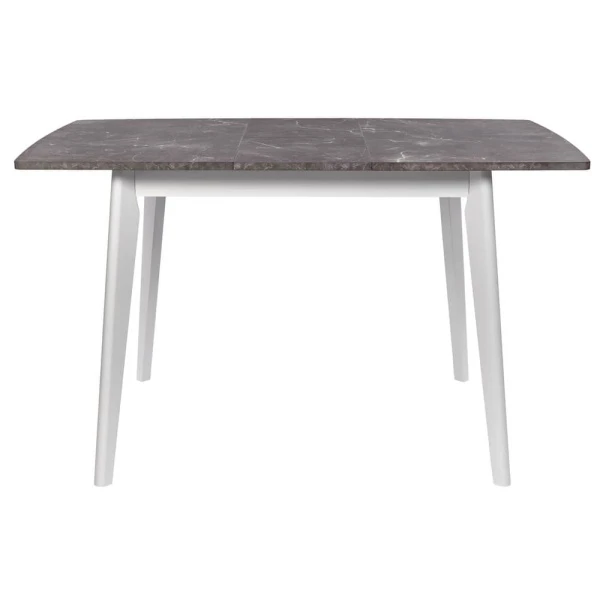 Купить Стол Oslo раскладной 120-160x80x76см, Мрамор Сиена, белый по низкой цене