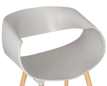 Купить Стул обеденный DOBRIN ALIEN, ножки светлый бук, цвет светло-серый (GR-01) по низкой цене