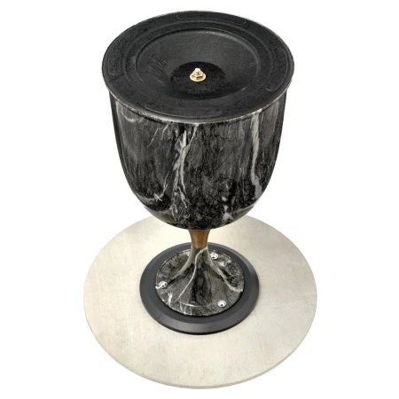 Купить Кофейный столик Stupa диам.40см x 54см, серый мрамор, металл, керамика по низкой цене