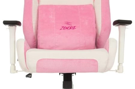 Кресла для геймеров - Кресло игровое Zombie EPIC PRO Fabric белый/розовый с подголов. крестов. пластик пластик белый