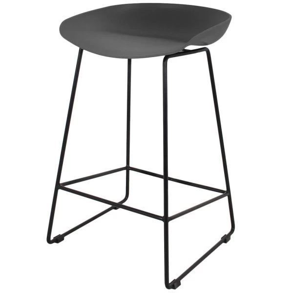 Стул полубарный Neo чёрный с чёрными ножками для кафе, ресторанов и кухни