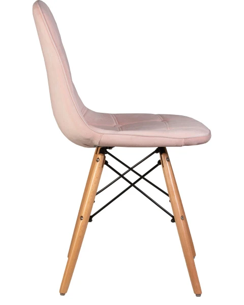 Купить Набор 4 шт Стул обеденный DOBRIN BENNET, ножки светлый бук, пудрово-розовый велюр (HLR-39) по низкой цене