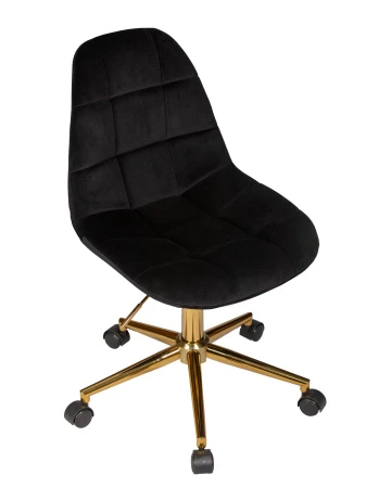 Офисные кресла - Офисное кресло для персонала DOBRIN MONTY GOLD, чёрный велюр (MJ9-101)