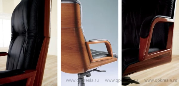 Кресло (VIP) CANNES A Натуральная кожа (кожа+эко) Черный