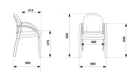 Стул Бюрократ ДЖУНО черный эко.кожа на ножках дерево для посетителей и сотрудников фото