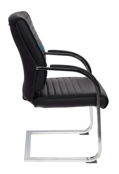 Кресло Бюрократ T-8010-LOW-V/BLACK на полозьях черный искусственная кожа (Искусственная кожа Слоновая кость) | Купить в КупиКресла.ру