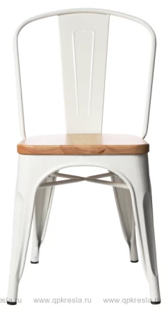 Стул Tolix (Толикс) с деревянным сидением, Черный глянец