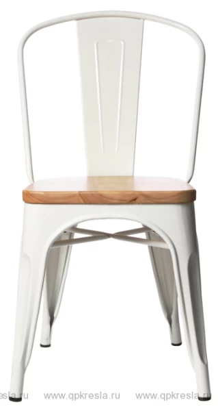 Стул Tolix (Толикс) с деревянным сидением, Черный глянец