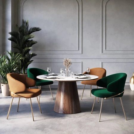 Купить Стул-полукресло Emil графит с золотыми ножками по низкой цене