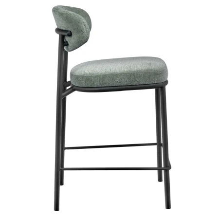 Купить Стул полубарный Lucas 2 шалфей шенилл с чёрными ножками по выгодной цене для кафе, ресторанов и кухни