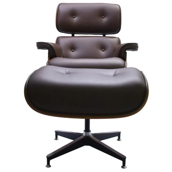 Купить Кресло EAMES LOUNGE CHAIR и оттоманка EAMES LOUNGE CHAIR коричневые по низкой цене