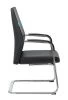 Конференц кресла - Кресло Бюрократ _JONS-LOW-V черный кожа низк.спин. полозья металл хром